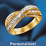 Eternity Personalized Double Band Diamond Ring: Romantic Jewelry Gift